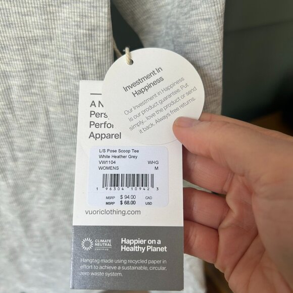 Vuori Long Sleeve Pose Tee. Sz M. NWT - Picture 4 of 4